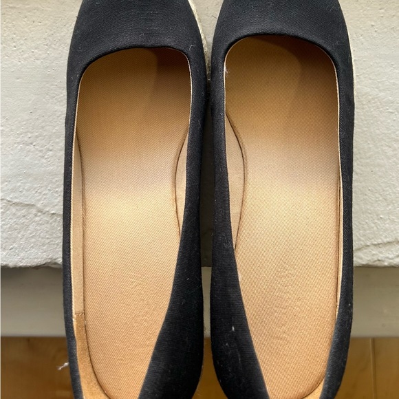 J Crew Espadrille Wedge, Black, Size 8 - Picture 8 of 10